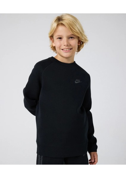Tech Fleece Unisex Çocuk Siyah Bisiklet Yaka Sweatshirt - (FD3293-010 ) modelleri