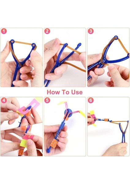 6 Adet LED Işıklı Sapan Havada Süzülen Oyuncak Mancınık Sapan fiyatları