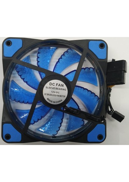 120X120X25 mm 12 Volt 3 Pin Mavi Ledli Fan