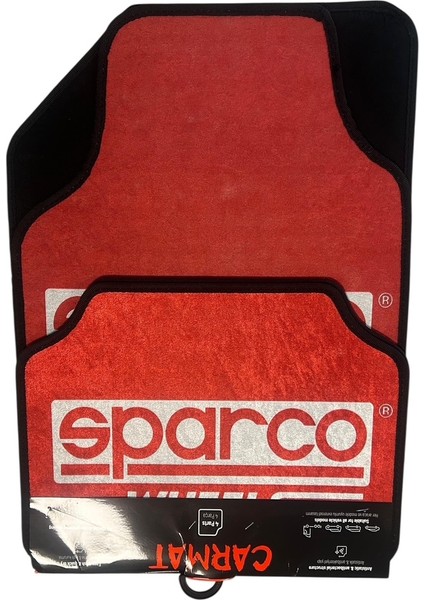 Universal Sparco Kırmızı Lig Dekor Paspas Kaydırmaz Taban Yıkanabilir