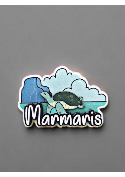 Marmaris Temalı Magnet Ahşap Lazer Kesim 3 Boyutlu Buzdolabı Süsü
