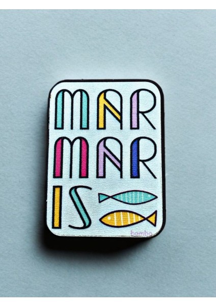 Marmaris Temalı Magnet Ahşap Lazer Kesim 3 Boyutlu Buzdolabı Süsü