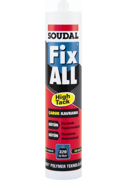 Soudal Fix All High Tack 290 Ml Kartuş Beyaz