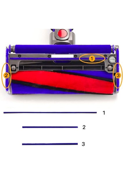 3pcs Dyson V6 V6 V7 V8 V11 V11 Vakum Süpürge Yumuşak Silin (Yurt Dışından) indirimleri