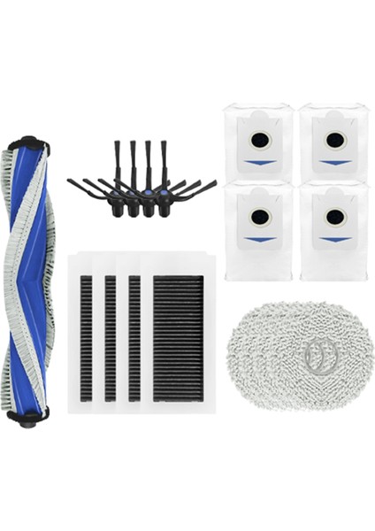 Ecovacs Için X5 Omnı / X5 Pro Omni Robot Vakum Temizleyici Toz Torbaları Aksesuarlar Ana Yan Fırça Mop Kumaş Değiştirme (Yurt Dışından)