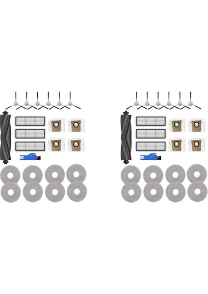 Dream Için 2x L10S Ultra, L10 Ultra Robot Vakum Süpürücü Ana Yan Fırça Hepa Filtreler Toz Torbaları Paspas Yedek Parçalar (Yurt Dışından)