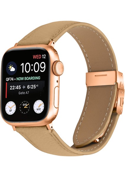Apple Watch 46MM / 49MM / 45MM / 44MM Için Deri Saat Kayışı (Yurt Dışından)