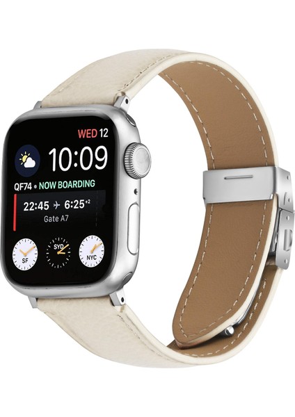 Apple Watch 46MM / 49MM / 45MM / 44MM Için Deri Saat Kayışı (Yurt Dışından)