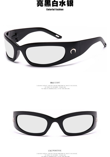 Ay Dikdörtgen Güneş Gözlüğü Kadın Erkek Vintage Açık Bisiklet Sporları Hip Hop Punk Güneş Gözlükleri UV400 (Yurt Dışından) indirimleri