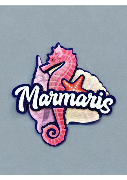 Marmaris Temalı Magnet Ahşap Lazer Kesim 3 Boyutlu Buzdolabı Süsü