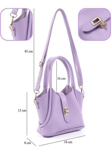 Lila SHK187 Suni Deri Kilit Detaylı Ayarlabilir Askılı El,kol ve Omuz Çantası fırsatları