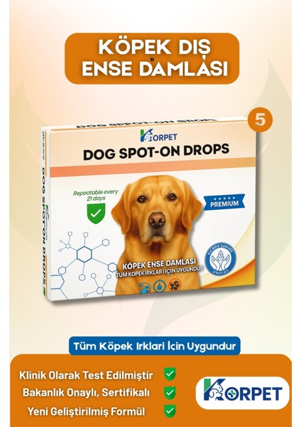 Köpekler Için Dış Ense Serumu 5'li Bitkisel Cilt Tüy Damlası