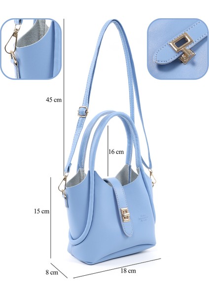 Mavi SHK187 Suni Deri Kilit Detaylı Ayarlabilir Askılı El,kol ve Omuz Çantası fırsatları