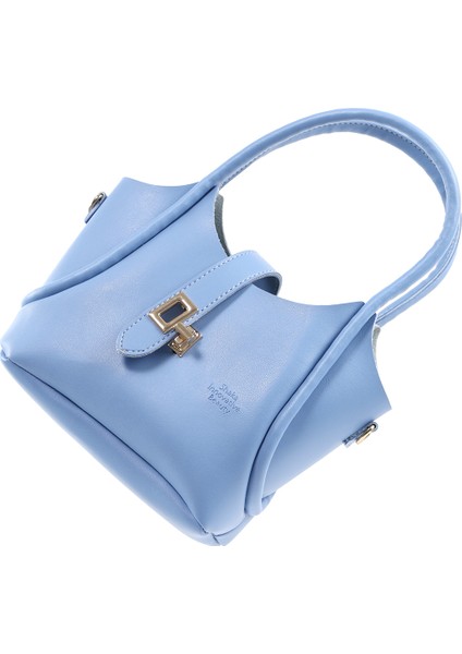 Mavi SHK187 Suni Deri Kilit Detaylı Ayarlabilir Askılı El,kol ve Omuz Çantası