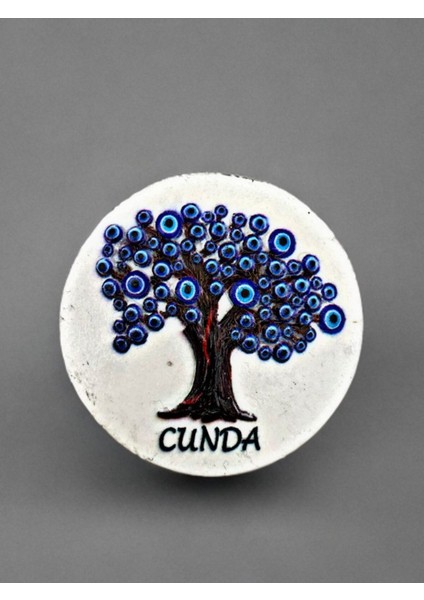 Cunda Temalı Kabartma Polyester Magnet. 7cm Çap.