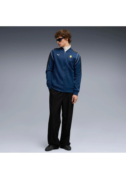 Erkek Mavi Puma Ferrari Mt7 Track Jacket Mavi Erkek Ceket modelleri