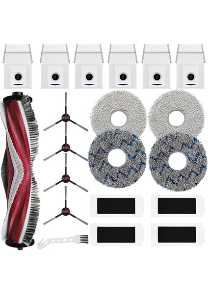 Ecovacs Deebot T30S Robot Vakum Ana Yan Fırça Paspası Hepa Filtreleri Toz Çantalar (Yurt Dışından)