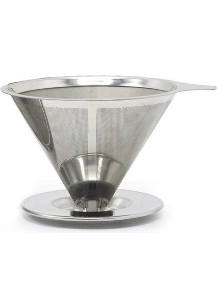 Taşınabilir Paslanmaz Çelik Çay Kahve Filtresi Damlatıcı Kullanımlık Huni Espresso Kahve Damalama Vur V Tipi Filtre Kupası Çay Araçları | Kahve Filtreleri