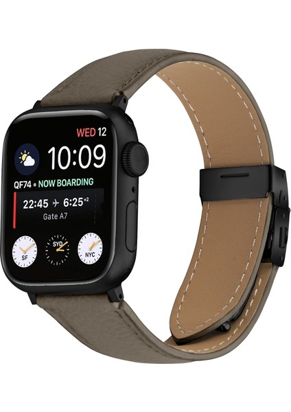 Apple Watch 42MM / 41MM / 40MM / 38MM Için Deri Saat Kayışı (Yurt Dışından)