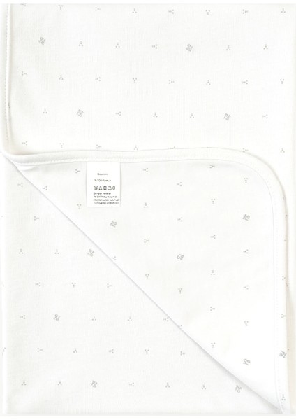 80x80 cm %100 Pamuklu Çift Katlı Bebek Battaniyesi Beyaz