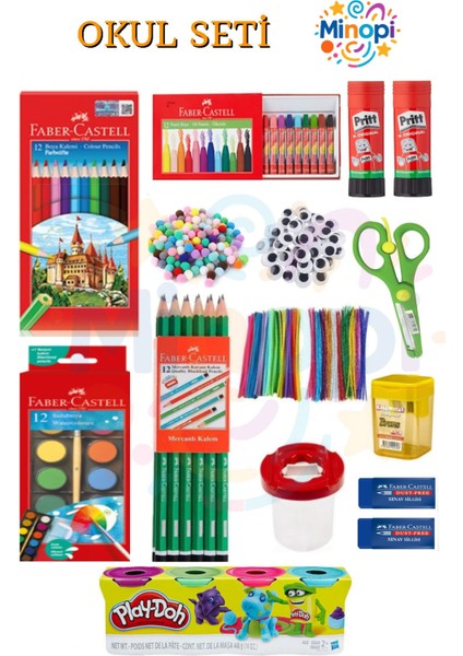 Kreş Anasınıfı Anaokulu Okul Kırtasiye Seti Okula Dönüş Seti 16 Parça Okul Seti
