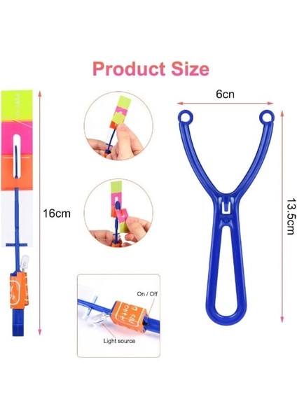 25 Adet LED Işıklı Sapan Havada Süzülen Oyuncak Mancınık Sapan modelleri