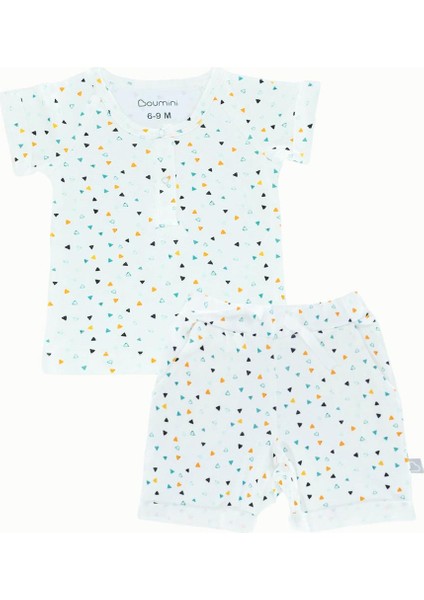 Bebek Çocuk Tişört Şort Takım Renkli Üçgenler