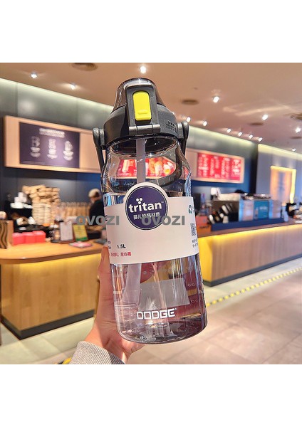 1500ML Büyük Kapasiteli Üç Boyutlu Karikatür Çıkartmalı Spor Kupa (Yurt Dışından)