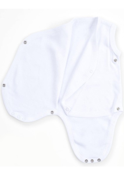 Pamuklu Prematüre Bebek Body Kolsuz Kruvaze Beyaz Zıbın modelleri