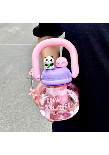 800ML Yüksek Değerli Çizgi Film Öğrencileri Çocuk Su Dağı Pipetli Çay Suyu Ayırma (Yurt Dışından)