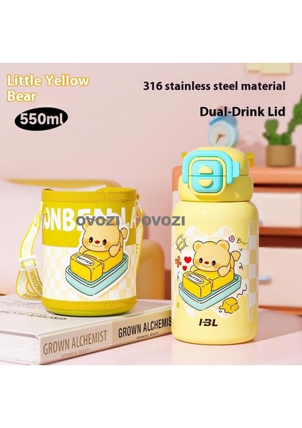 550ML Karikatür 316 Paslanmaz Çelik Pipetli Yalıtımlı Kupa (Yurt Dışından)