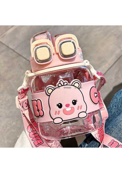 760ML Yüksek Değerli Çizgi Film Öğrenci Pipetli Çocuk Su Dağı (Yurt Dışından)