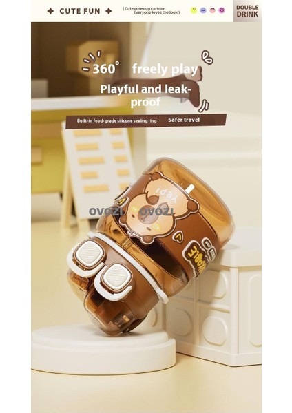 760ML Yüksek Değerli Çizgi Film Öğrenci Pipetli Çocuk Su Dağı (Yurt Dışından) modelleri