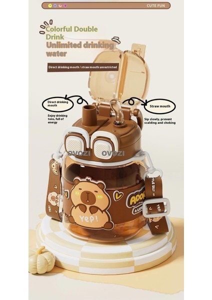 760ML Yüksek Değerli Çizgi Film Öğrenci Pipetli Çocuk Su Dağı (Yurt Dışından) fiyatları