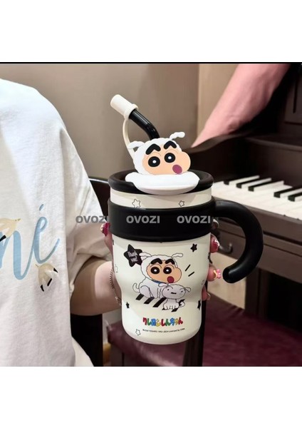 700ML Crayola 316 Paslanmaz Çelik Pipetli Yalıtımlı Kupa, 3D Çıkartmalı (Yurt Dışından)