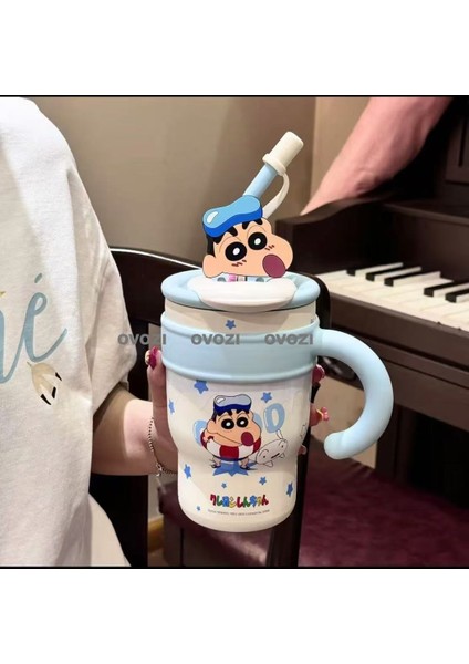 700ML Crayola 316 Paslanmaz Çelik Pipetli Yalıtımlı Kupa, 3D Çıkartmalı (Yurt Dışından)