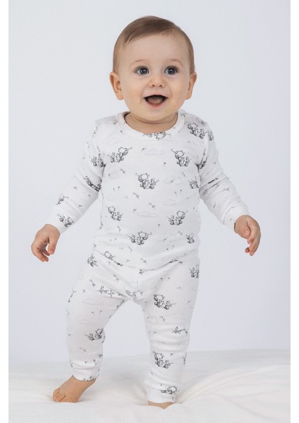 Bebek ve Çocuk Pijama Takımı Winni Pooh Beyaz