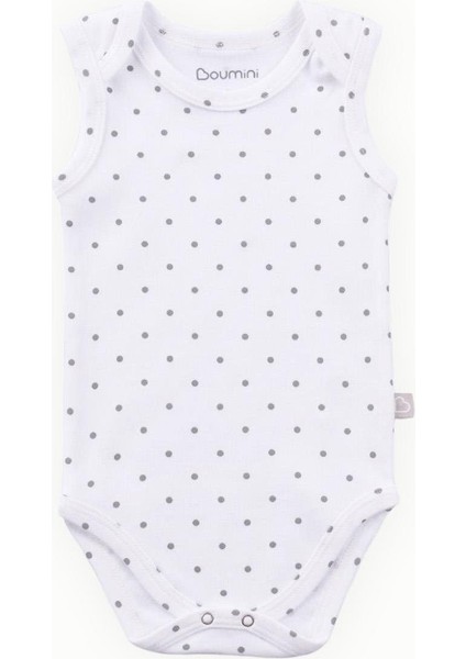 Pamuklu Bebek Çıtçıtlı Atlet Body Gri Puantiyeli fiyatları