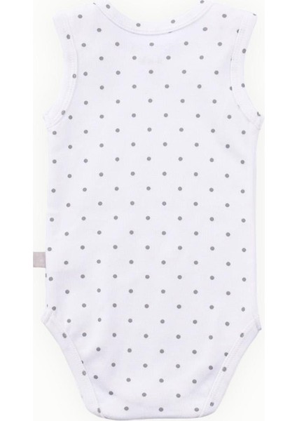 Pamuklu Bebek Çıtçıtlı Atlet Body Gri Puantiyeli modelleri