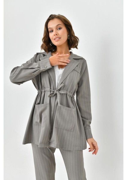 Arthur Kadın Çizgili Ceket Pantolon Alt Üst Takım fiyatları