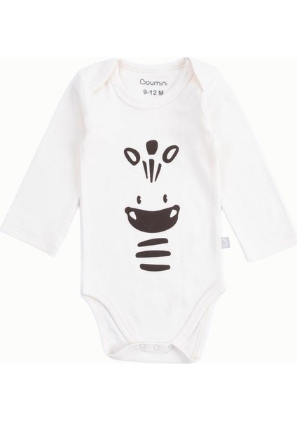 Uzun Kollu Pamuklu Bebek Çıtçıtlı Body Ekru Zürafa fiyatları