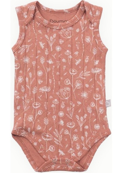 Pamuklu Bebek Çıtçıtlı Atlet Bahar Çiçekli Kiremit fiyatları