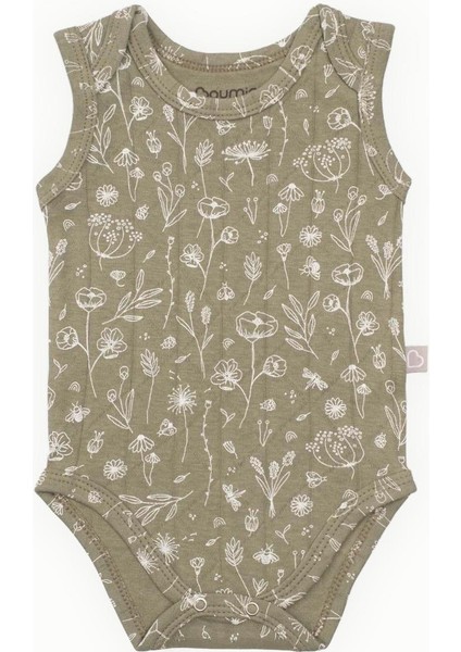 Pamuklu Bebek Çıtçıtlı Atlet Bahar Çiçekli Haki fiyatları