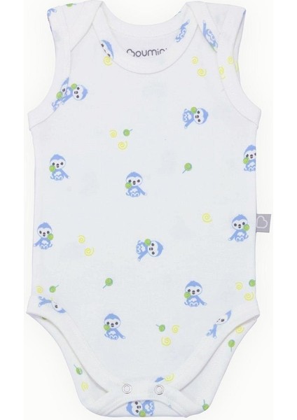 Pamuklu Bebek ÇıtÇıtlı Atlet Body Mavi Miskin Zarf Yaka 0-36 ay