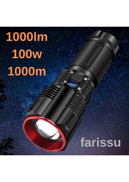 Small Sun SM-313 100W 1000 Lumen LED El Feneri - 1-1,5 Km Menzil, Ayarlanabilir Odak indirimleri