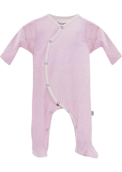 Bebek Tulumu Pembe Çizgili Patikli Tulum