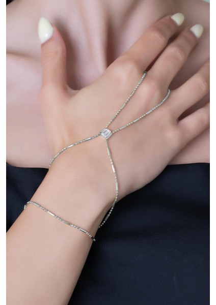 Luce 18 Ayar Beyaz Altın Kaplama 37 cm Gümüş Şahmeran fiyatları