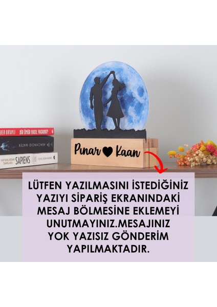 Işıklı Pleksi Dolunay Kişiselleştirilebilir Biblo Belinda Elele Tutuşan Çift Anahtar Askılığı modelleri