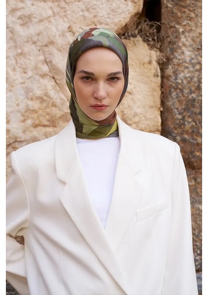 Yeşil Ed Scarf Glaze Vase Desen Eşarp