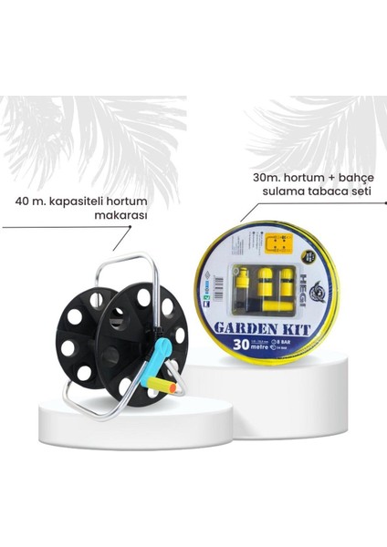 Bahçe Sulama Hortum Makarası Seti – 30 M Hortum + Sprey Başlık + Taşınabilir Makara fiyatları